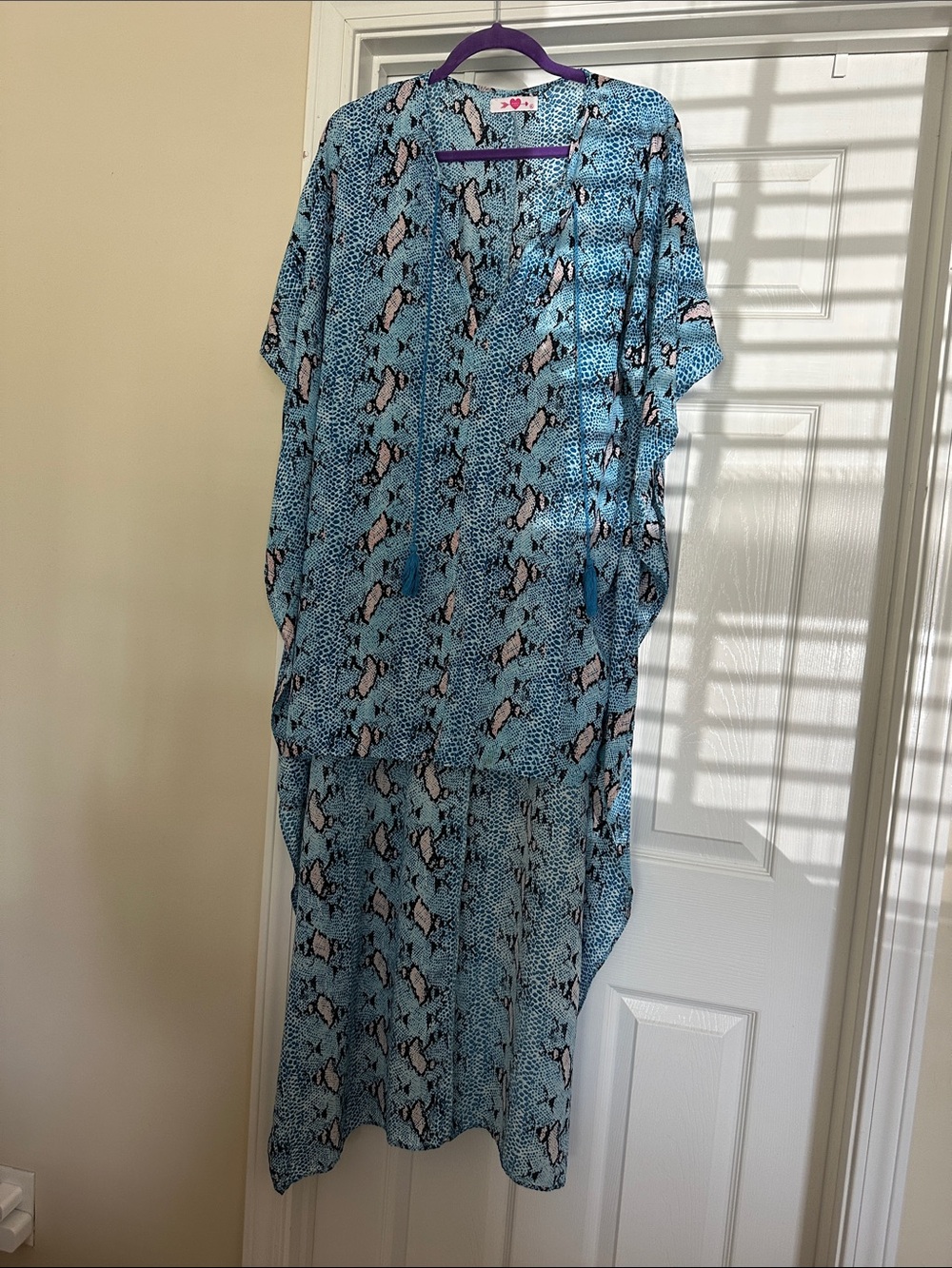 Buddy Love Light Blue Snake-Print Maxi Dress